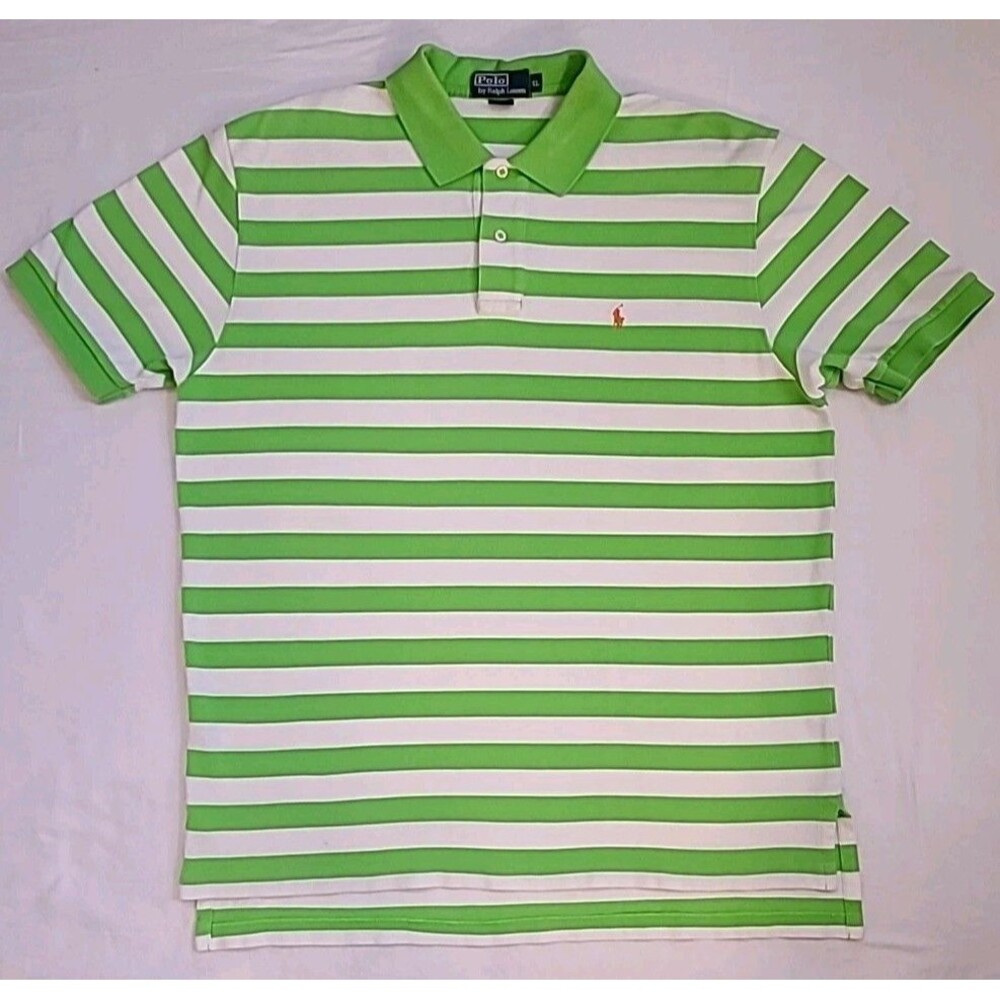 Polo Ralph Lauren Polo Shirt Mens XL Short Sleeve Stripes Lightweight Preppy